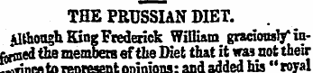 THE PRUSSIAN DIET, ^though. King Frederi...