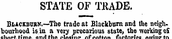 STATE OF TKADE. BUckbubn.—The trade at B...