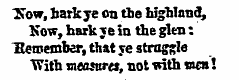 "Now, bark ye on the highland, Sow, hark...