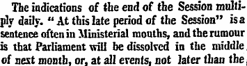 The indications of the end of the Sessio...