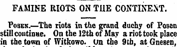 FAMINE RIOTS ON THE CONTINENT. Poskk.—Th...