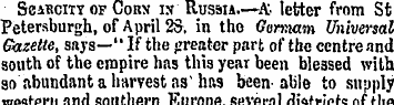 Scarcity of Cor\ is Russia—A- letter fro...
