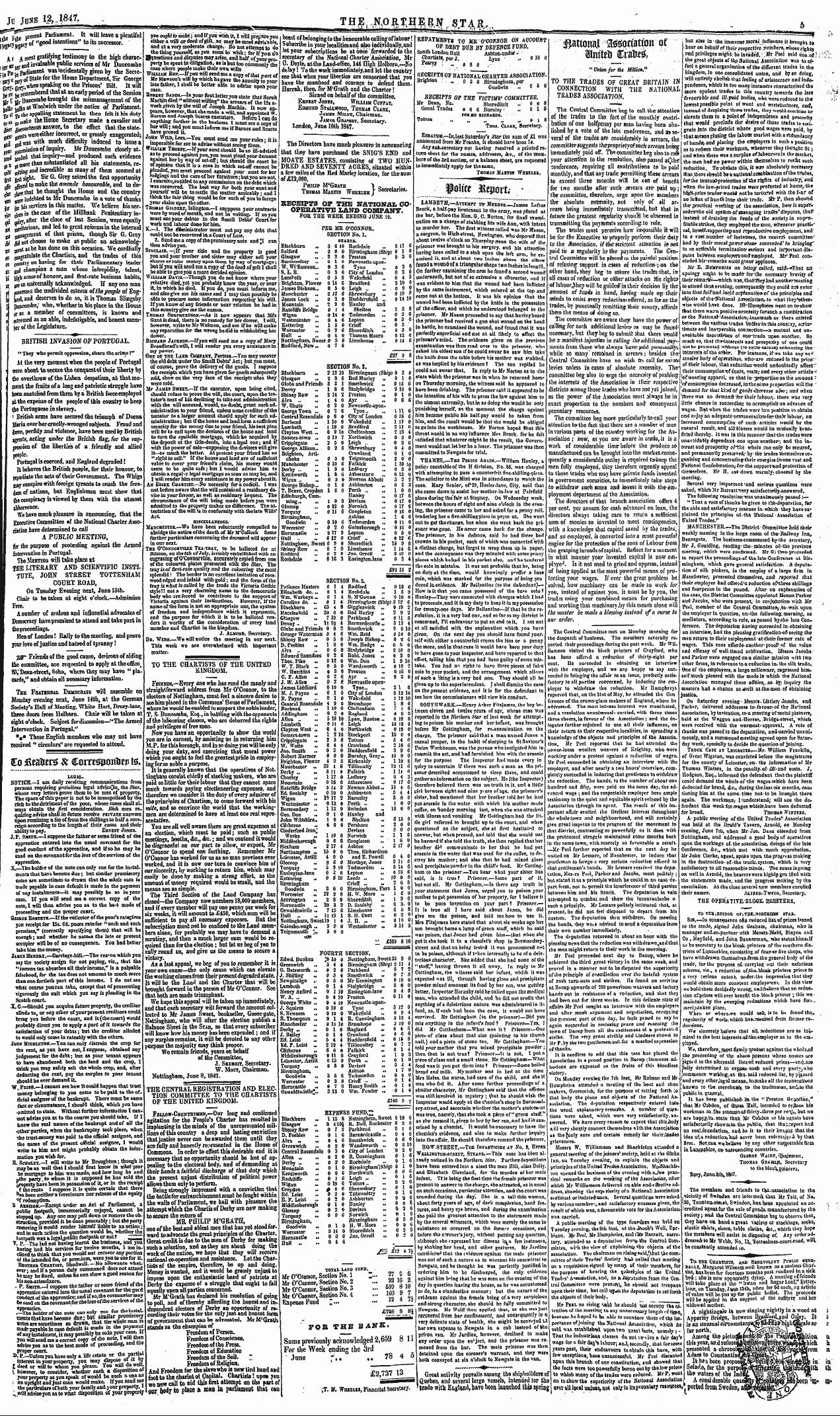 Northern Star (1837-1852): jS F Y, 3rd edition - Repayments To Mr O'Connor On Account Of,...