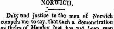 NORWICH . Duty "and justice to the men o...