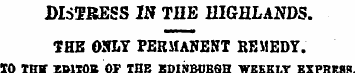 DISTRESS IN THE HIGHLANDS. THB 05LT PERM...