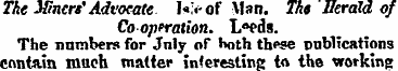 The Miners'Advocate K.-of Man. Tht Heral...