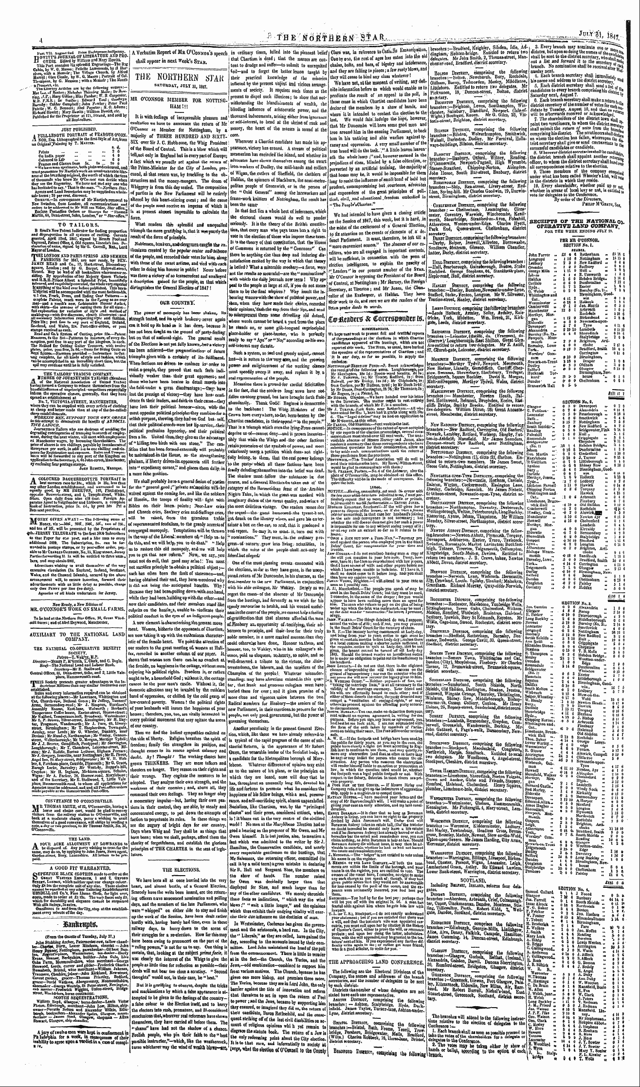 Northern Star (1837-1852): jS F Y, 3rd edition - Ad00418