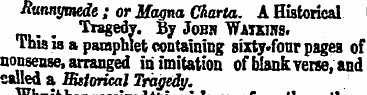 Jtunnymede ; or Magna Charta. A Historic...