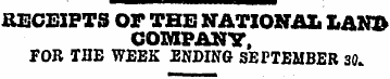 RECEIPTS OF THE NATIONAL LAN» COMPANY, F...