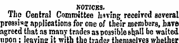 NOTICES. Tlio Central Committee having r...