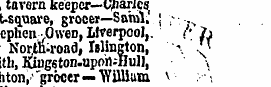 tavern keeper-Cbarlcs -sqnare, grocer-So...