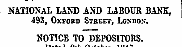 NATIONAL LAND AND LABOUR BANK, 493, Oxfo...