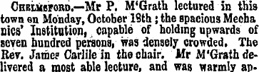 CHBtisipoBD.—Mr P. M'Grath lectured in t...