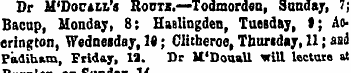 Dr M'Docali/s Root-.—Todmorden, Sunday, ...