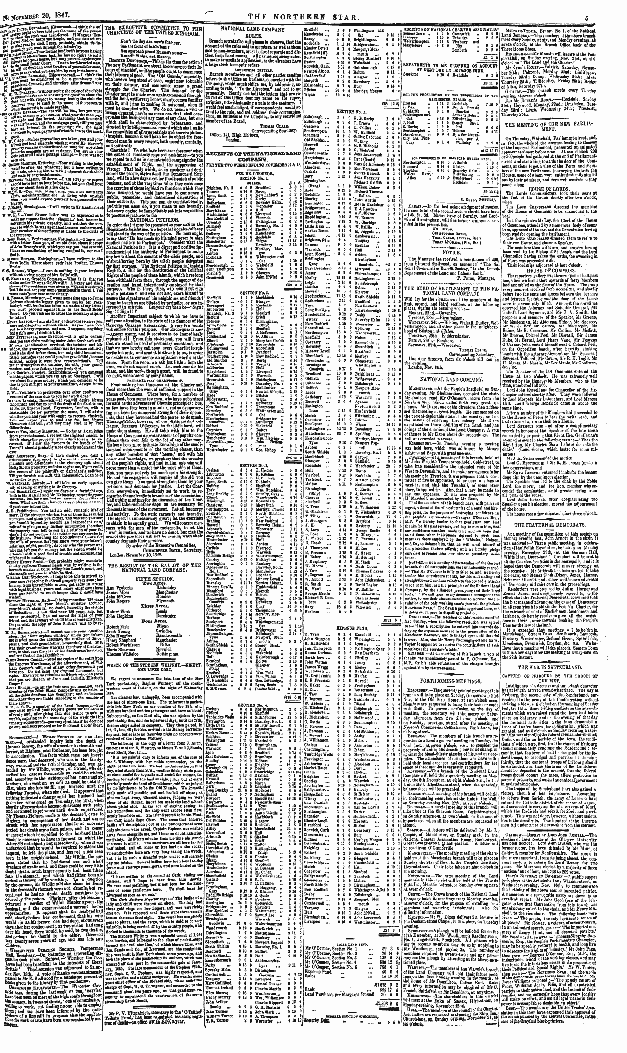 Northern Star (1837-1852): jS F Y, 3rd edition - Nat10nalland Company.. ' " '¦ Rules. Bra...