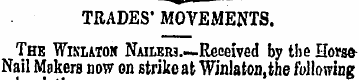 TRADES* MOVEMENTS. Thb Winlaton Nailers....