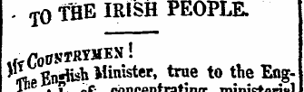 - -jO THE IRISH PEOPLE. , r /" or /KTimi...