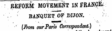 : REFORM MOVEMENT IN FRANCEBANQUET OF DI...