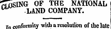 " ^ nSlNG THE NATIONAL u ^ LAND COMPANY....