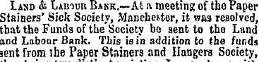 Land <Ss Labour Bank.—At a meeting of th...