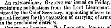 An extraordinary Gazette was issued on F...