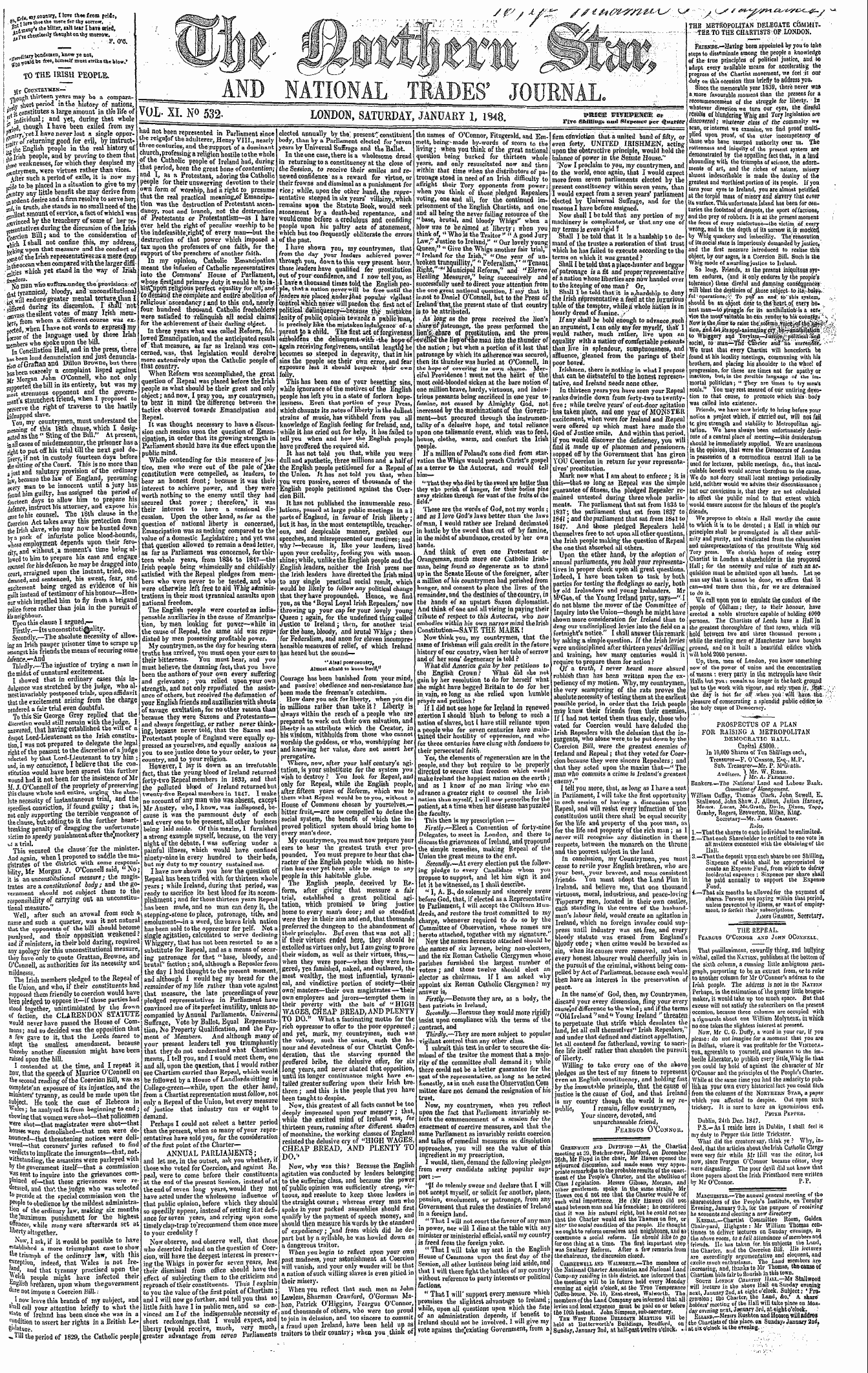 Northern Star (1837-1852): jS F Y, 3rd edition - Rfpredit* 1 ? Bonfluflen , Know Ye Not, ...