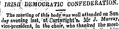 IRISH} DEMOCRATIC CONFEDERATION. The mee...