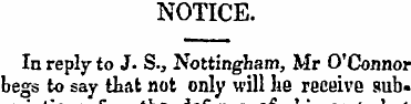 NOTICE. Ia reply to J. S-, Nottingham, M...