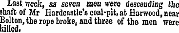 Last week, as seven men were descending ...
