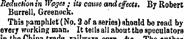 Reduction in Wages; its cause and effect...