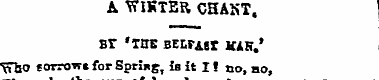 A WIKTER CHART, BT 'TBE BELFAST HAK .' ^...