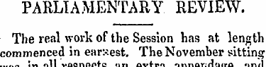 PARLIAMENTARY. REVIEW. The real work of ...