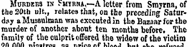 Murders is F&hrna,—A letter from Smyrna,...