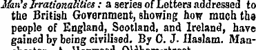 Man's Irrationalities: a series of Lette...