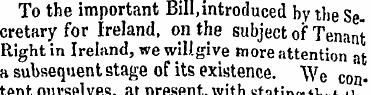 To the important Bill,introduced by the ...