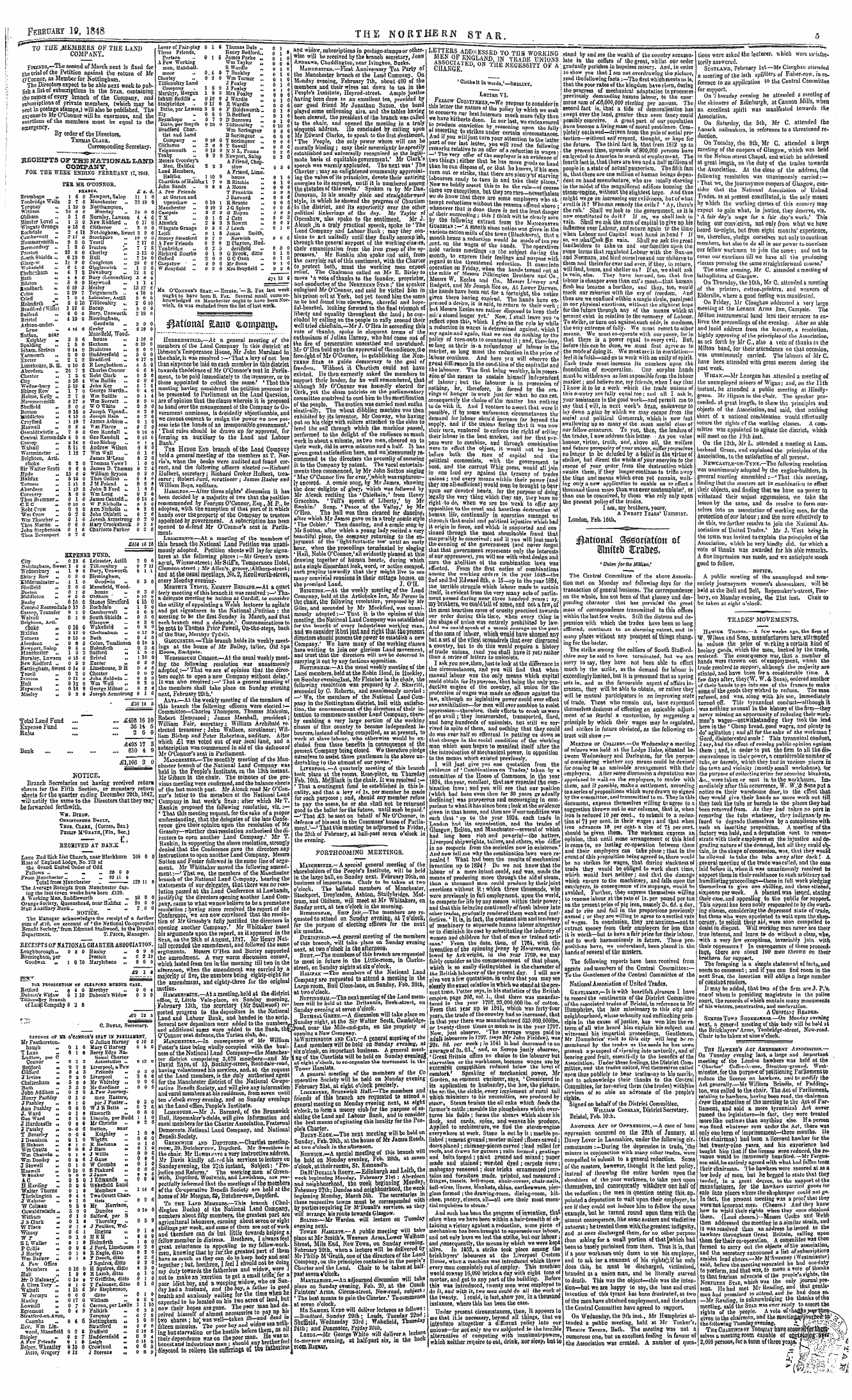 Northern Star (1837-1852): jS F Y, 3rd edition - 0 16 Thomas February 19, 1848 Tlis North...