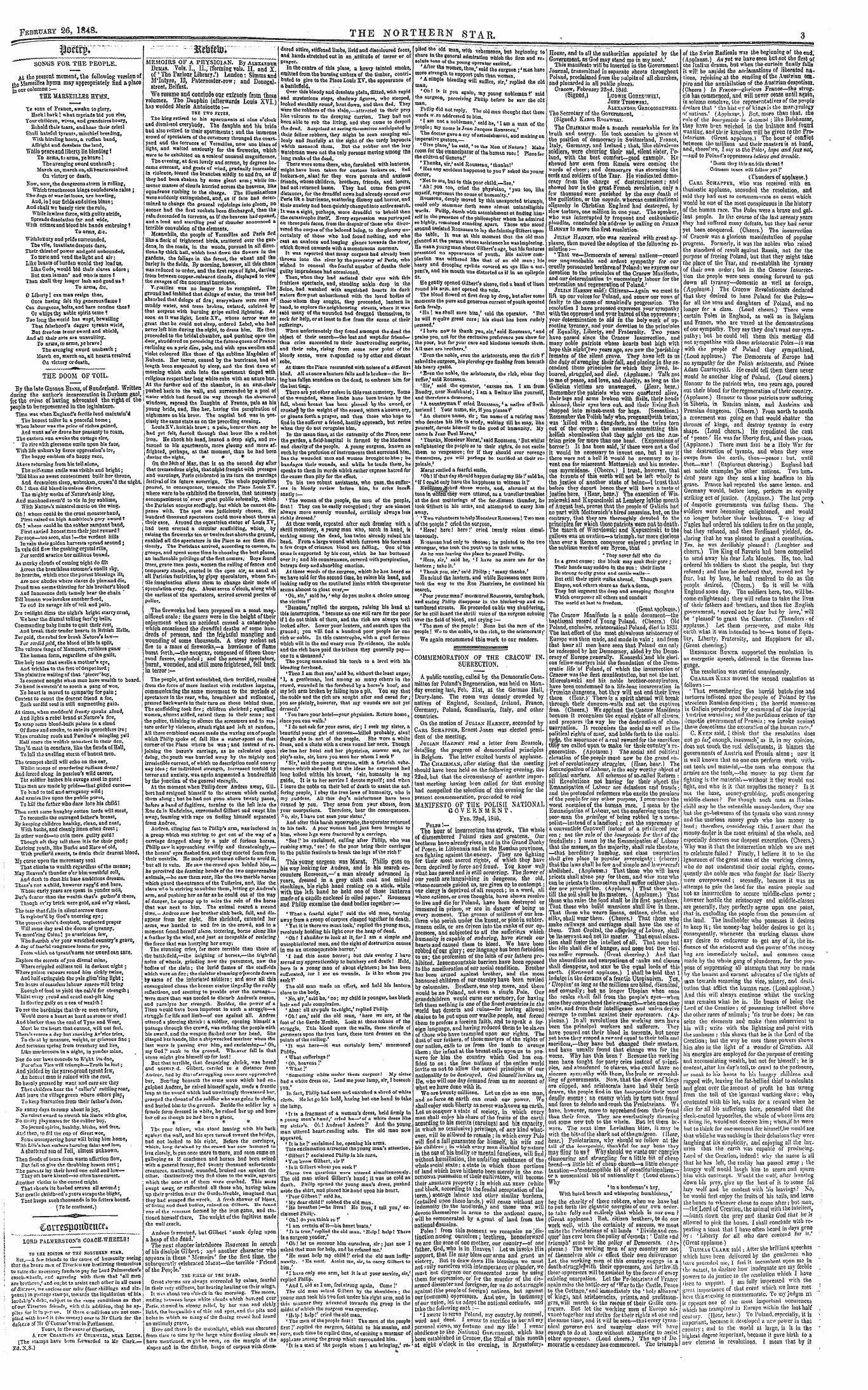 Northern Star (1837-1852): jS F Y, 3rd edition - Lord Palmerstos's Coach-Wheels! To The E...