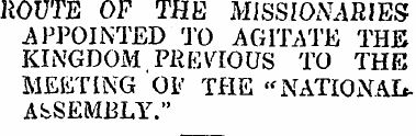 ROUTE OF THE MISSIONARIES APPOINTED TO A...