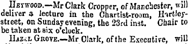 Hbtwood.—Mr Clark Cropper, of Manchester...