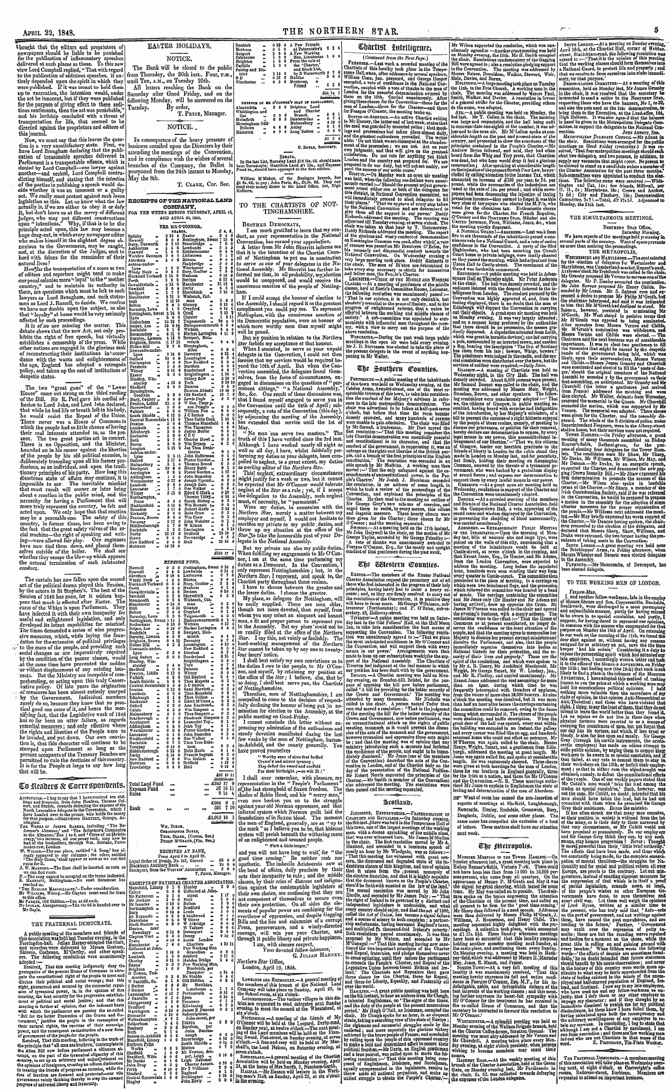 Northern Star (1837-1852): jS F Y, 3rd edition - Ctjartist Ihteilcpnre;