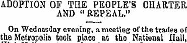 ADOPTION OF THE PEOPLE'S CHARTER AND "RE...