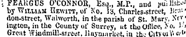 : FEARGUS O'CONNOR, Esq., M.P., aud puil...