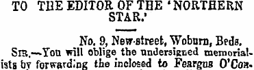 TO TBE EDITOR OF THE • NORTHERN STAR.' N...