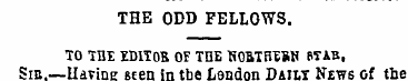 THE ODD FELLOWS. TO THE XD1T0& OF THE KO...
