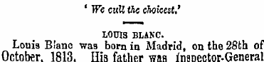 ' We cuU thc choicest, ' LOUIS BLANC. Lo...
