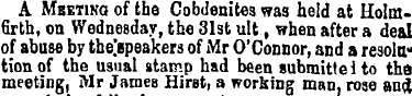 A MBETiNa of the Cobdenites was held at ...