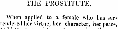 THE PROSTITUTE. Yv'hen applied to a fema...