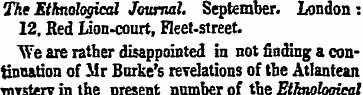 The Ethnological Journal. September. Lon...