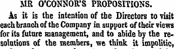 SIR O'CONNOR'S PROPOSITIONS. As it is th...