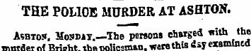 THE POLIOE MURDER AT ASHTON. Ashtoj* . M...